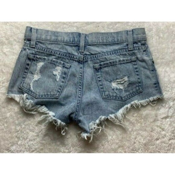 Carmar Womens Shortie Shorts Cut Offs Size 25 Mid Rise Light Wash - Picture 2 of 3